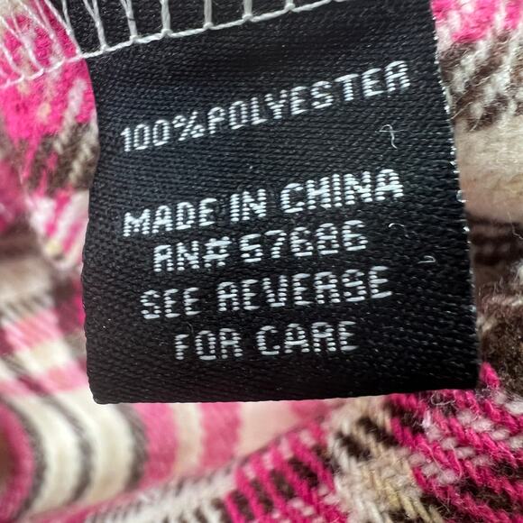 New Look Plaid Pink Fleece Shacket Jacket Womens XL Soft Comfy Granola Girl - Picture 9 of 9